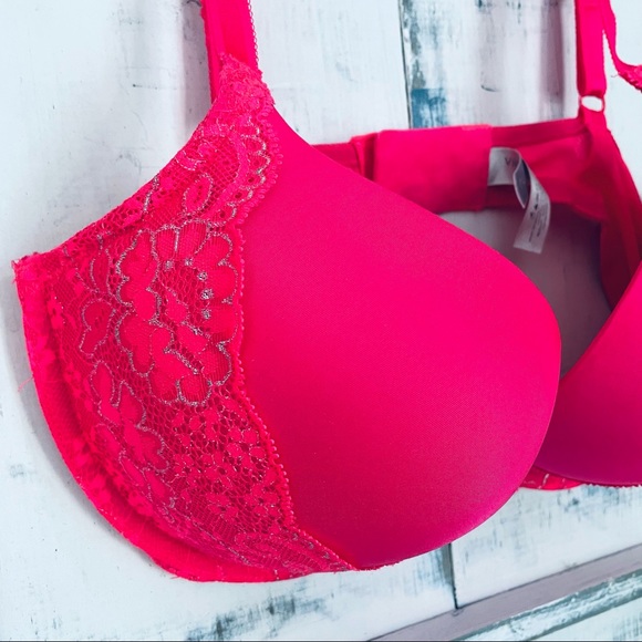 Victoria’s Secret Dream Angels Plunge Bra, Neon Pink - 34D - Picture 4 of 8